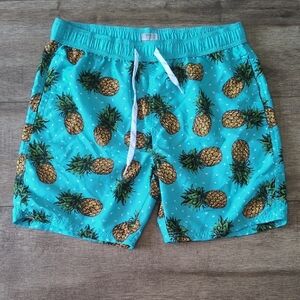 Men's Swim Short Pineapple Print Size Large